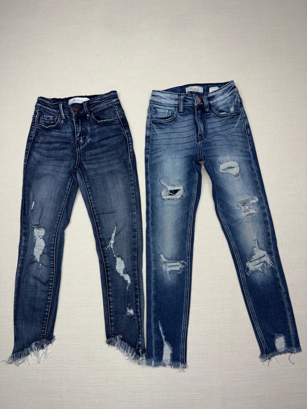 KanCan Distressed Skinny Jeans Duo - Blue Wash